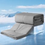 Elegear Revolutionary Cooling Comforter King Absorbs Body Heat to Keep Cool, Cooling Blanket for Hot Sleepers Japanese Arc-Chill 3.0 Cool Tech Fabric Summer Comforter Hypo-Allergenic Cool Quilt-Gray - Image 2