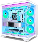 F600 PC Case - Pre-Installed 7 PWM ARGB Fan, ATX Mid-Tower Gaming PC Case, 270° Panoramic Glass with Type-C, FOIFKIN (White, F600) - Image 2