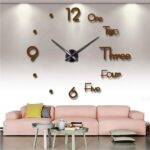 FASHION in THE CITY Large 3D Frameless Wall Clock Stickers DIY Wall Decoration for Living Room Bedroom Office (Coffee) - Image 2