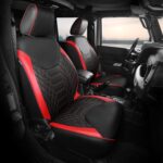 FREESOO Seat Covers for Jeep Wrangler JK 4 Door 2013 2014 2015 2016 2017 1:1 Custom Seat Covers Faux Leather - BLACKGRED - Image 2