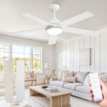 Fanbulous 52 Inch Ceiling Fans, White Ceiling Fan with Light and Remote, Modern LED High CFM Fan Lighting Fixture for Bedroom, Kitchen, Indoor - Image 2