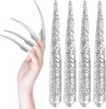 Finger Claws Nail Rings, Adjustable Metal Queen Cosplay Accessories for Halloween Scary Vampire Drama Dance Show - Image 2