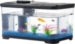 Fish Tank, 3.8 Gallon Aquarium Starter Kit with Self Cleaning Fish Tank Pump with Filteration, Oxygenation, Water Circulation, Lighting Betta Fish Aquarium with Decor, Gravel (Black) - Image 2