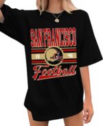 Football Shirts for Women Football Team Fan Tshirts Game Day Outfits Oversized Football Helmet Graphic Apparel - Image 2