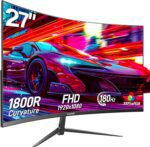 Gawfolk 27 inch Curved Gaming Monitor,144Hz/180Hz PC Monitor Full HD 1080P, Frameless 1800R Computer Display with FreeSync & Eye-Care Technology, Wall Mountable, DP, HDMI Port (Black) - Image 2