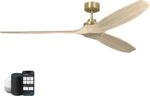 Generation Lighting 3CLNSM70BBSWWO Collins 70" Smart Ceiling Fan with Remote, Smart Compatible with Alexa and iOS or Android App (Burnished Brass with Washed White Oak Blades) - Image 2