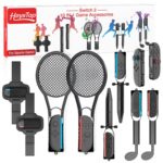 HEYSTOP Sports Accessories for Nintendo Switch 2 ,10 in 1 Family Sports Accessories Kit for Nintendo Switch 2 Games, with Leg Strap,Golf Clubs,Tennis Rackets,Sword Grips,Joy-con wrist straps - Image 2