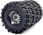 HOBBYSOUL 2.2 Beadlock Wheels and Tires Set, 124mm Tall 2.2 Mud Slingers Tires & Adjustable Offset 2.2 Wheels Rims for 1/10 RC Crawler Everest 10 SCX10 Capra Wraith Upgrades,HS701583 - Image 2