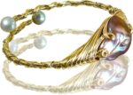 Handcrafted Baroque Bracelet- Women's Bracelets Fashionable Cute Pearl Bracelets-pearl bracelets for women gold - Image 2