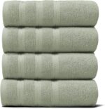 Hearth & Harbor Luxury Hand Towels - 100% Ring Spun Cotton Hand Towels for Bathroom, Shower, Spa, Soft & Absorbent Towels, 4 Piece Set, Sage Green - Image 2