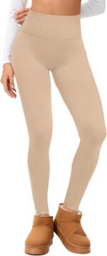 Hi Clasmix Fleece Lined Leggings Women - Seamless Thermal Winter High Waisted Tummy Control Thick Warm Yoga Pants - Image 2