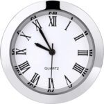 Hicarer 1-1/2 Inch (37 mm) Round Quartz Clock Insert Replacement Mini Quartz Movement Miniature Clock with Roman Numerals Fit 35 mm Diameter Hole White Dial - Image 2
