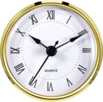 Hicarer Round Clock Insert 3-1/8 Inch (80 mm) Quartz Movement Roman Numeral Gold Trim (Gold Trim) - Image 2