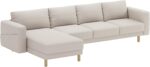 HomeTown Market Durable Three Or Two (3 or 2) Seat with Chaise Sofa Cover Replacement Custom Made Compatible with IKEA Norsborg Sectional Corner Chaise Sofa Slipcover (3 and Chaise Polyester Beige) - Image 2