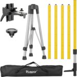 Huepar 12 Ft./3.7M Professional Laser Level Pole with Tripod and 1/4-Inch by 20-Inch Laser Mount for Rotary and Line Lasers, Adjustable Telescoping Laser Pole with 5/8"-11 Threaded Adapter-LP36A - Image 2