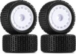 INJORA Pre-Mounted Pin Buggy Tires & Wheels for 1/28 Losi Micro-T, 4pcs(White) - Image 2