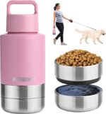 Insulated Dog Travel Water Bottle With Detachable Bowls, 3 In 1 Portable Dog Water Bottle Dispenser, Dog Accessories For Walking, Hiking, Camping, Outdoor (Pink-purple, 32 Oz) - Image 2