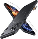 JUESHITUO Magnetic Slim Fit Case for iPhone 17 Pro Max(6.9"), Ultra Thin Matte Anti-Scratch Hard PC Cover(1X Screen Protector), OriginFit Case iPhone 17 Pro Max Compatible with MagSafe, Black - Image 2