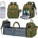 KABAQOO Diaper Bag Backpack with Detachable Changing Station, Large Capacity Baby Diaper Bags for Boys & Girls, Baby Registry Search Stuff & Shower Gifts, Newborn Essentials Must Haves, Army Green - Image 2