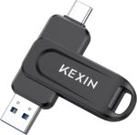 KEXIN 128GB USB C Flash Drive Dual Thumb Drive 100MB/s Swivel USB-A & Type-C USB Drive 3.0 Memory Stick for Smartphone Tablet iPhone 15/16 Car Game Console, 128GB Black - Image 2