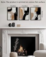 KUVIOKE Black Abstract Framed Canvas Wall Art Minimalist Graffiti Pastel Wall Decor Modern Art Painting Home Decor 11x14in (Black Framed) - Image 2