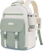 LOVEVOOK School Backpack for Teen Girls，Casual School Backpack 14-18 Teenage 15.6 Inch Laptop Bookbag, Cute Big Student Laptop Backpack for College Women Middle High School Travel Daypack，Green - Image 2