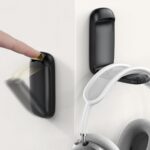 Lamicall Headphone Stand, Sticky Headset Holder - [Foldable & Compact] Headphone Holder Hook Mount, Adhesive Hanger Clip Under Desk, Earphone Clamp for Airpods Max, HyperX, Sennheiser, Black - Image 2