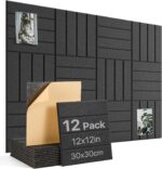 Large Cork Board, 12 Pack 12"X12"X0.4" Felt Bulletin Board Tiles with Self Adhesive for Wall Home Office Decor, Pin Cork Boards-Black - Image 2
