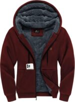 Little Beauty Fleece Hoodies for Men Winter Thick Jackets Sherpa Lined Zip Up Sweatshirt With Kanga Pocket - Image 2