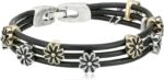 Lucky Brand Two Tone Flower Woven Leather Bracelet - Image 2