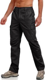 Lzzidou Men's Tactical Cargo Pants Ripstop Lightweight Work Pants Water Resistant Outdoor Hiking Pants with Multi Pockets - Image 2