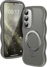 [Magnetic Stand & Wave Frame] Case for Samsung Galaxy S24 Plus / S25 Plus [Fit for MagSafe] [Military Drop Protective] Translucent S24 Plus / S25 Plus Phone Ring Cover for Women Men 6.7" Gray - Image 2