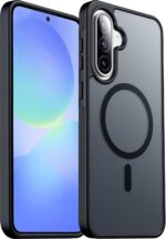 Magnetic for Samsung Galaxy A36/A56 5G Phone Case,Shockproof Protective Durable Slim Translucent Matte Anti-Fingerprint Phone Case,Black - Image 2