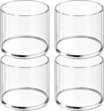 MaxGear Round Pen Holder 4 Pack Acrylic Cylinder Container, Pencil Holder for Desk Pen Cups for Utensil Makeup Brush, Clear Stationery Organizer for School Home Supplies Office Desk Accessories - Image 2