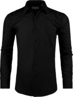 Men's Dress Shirt Regular Fit Long Sleeve Wrinkle-Resistant Business Formal Solid Button Down Shirts with Pocket - Image 2