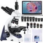 Microscope for Adults 40X-5000X Magnification Lab Grade with Dual Mechanical Stages and HD USB Camera Trinocular Microscope - Image 2