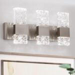 Modern Bathroom Vanity Light fixtures Over Mirror Brushed Nickel Crystal LED Bathroom Lighting fixtures 3 Lights 6000K - Image 2