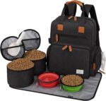 Modoker Dog Travel Bag, Airline Approved Backpack for Pet Accessories Organizer, Tote Weekend Bag with 2 Dog Food Storage Containers, 2 Collapsible Bowls, 1 Pet Mat, Black - Image 2