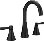 Moen Ronan Matte Black Two-Handle Widespread Modern Bathroom Faucet, Valve Included, 84023BL - Image 2