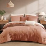 Monbix Queen Comforter Set - 7 Pieces Autumn Leaf Prewashed Bed in a Bag Queen Bedding Sets with Comforters, All Seasons Ultra Soft Comforter Bed Set with Sheets,Pillowcases & Shams - Image 2