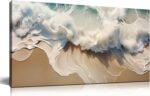 Ocean Waves Canvas Wall Art for Living Room, Beach Scenery View Home Decor Picture, Sea Waves Canvas Wall-Decoration, Seaside Scene Decorative Print Artwork for Office Bedroom, Size 40x20 Inches - Image 2