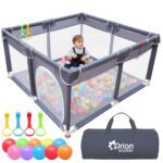 Orian Baby Playpen 50x50 Large Playpen for Babies and Toddlers, Oxford Fabric, Indoor & Outdoor Play Pen, 10 Colorful Balls, 4 Pull Up Rings, Carry Bag - Image 2