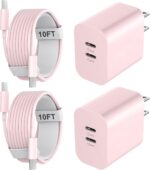 Phone 17 16 15 Charger 10FT, 20W Dual Port USB C Fast Charging Block with 10FT Long USB C to C Charging Cable Cord for Phone 17 16 15 Pro Max/17 16 15 Pro/15/15 Plus,Pad Pro - Image 2