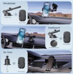 Phone Holders for Your Car [Ultra-Durable Suction] Cell Phone Car Mount for Dashboard Windshield Air Vent Universal Automotive Accessories Car Mount Cradles Fit for iPhone Android Smartphones - Image 2