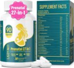 Prenatal Vitamins for Women Postnatal Multivitamin with Folic Acid DHA Choline for Pregnant and Breastfeeding Women Niacinamide Biotin and Minerals 27 in 1 Supplement 90 Capsules-30 Servings - Image 2