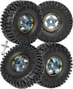 RC 1.9" Beadlock Wheels and Tires for 1/10 RC Crawler SCX10 TRX4 Gen8,1.9in Beadlock Rims 1.9in RC Beadlock Tires,4pcs,Titanium Rainbow - Image 2