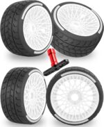 RC Wheels and Tires On Road Tire Tyre for 1/7 Felony 6S BLX,17mm Hex Plastic Wheels RC Truck Tires Highway Tire On Road Tyre,4pcs,White - Image 2