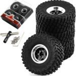 REDSPIDER 1.0 Beadlock Wheels and Tires（4pcs）， 1.0 Crawler Tires for 1：24 1:18 RC Scale Rock Crawler Car SCX24 FMS FCX24 TRX4M Axial AX24 90081 Gladiator Bronco C10 ﻿ (Black) - Image 2