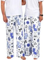 RMCMS Couples Cute Halloween Ghost Pumpkin Print Pajama Pants Sleep Lounge Pjs Bottoms with Pockets - Image 2