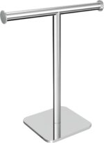RUACQ T-Shape Hand Towel Holder Stand, Weighted Base Towel Rack, Countertop Towel Holder for Bathroom, 304 Stainless Steel, Heavy Duty (Chrome) - Image 2